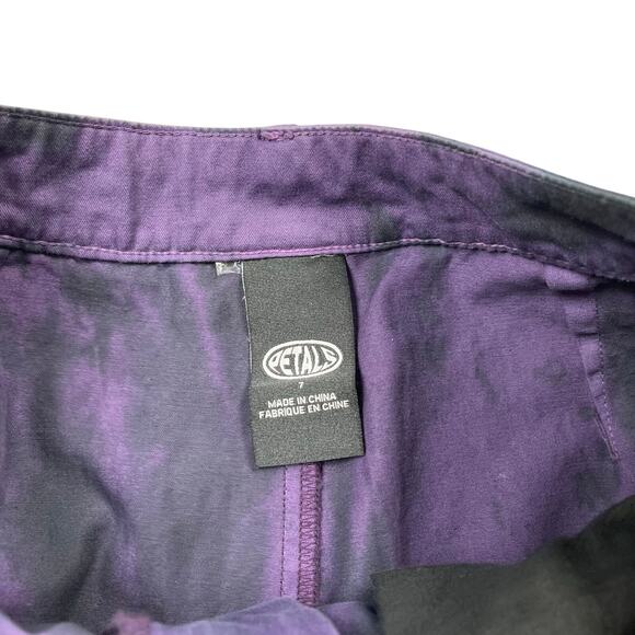 Petals by Petals and Peacocks Pants Juniors 7 Purple Tie Dye Cargo High Waist - Picture 5 of 6